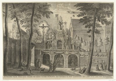 Gerüst errichtet in Antwerpen anlässlich der Heiligsprechung von Petrus von Alcantara im Jahr 1669 von Susanna Verbruggen (possibly)