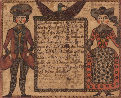 Taufwunsch für Catarina Titzlir, um 1765 von Sussel Washington