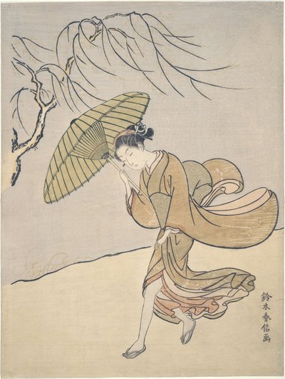 Ein windiger Sommertag von Suzuki Harunobu