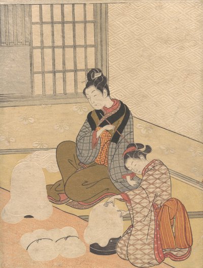Abendschnee auf dem Nurioke, aus der Serie Acht Salonansichten, ca. 1766 von Suzuki Harunobu