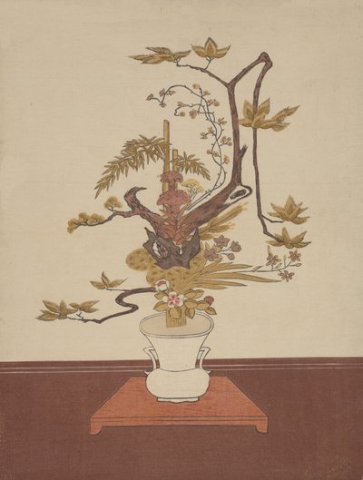 Ike Bana Blumenarrangement im Ike-no-bo Stil, wahrscheinlich 1765 von Suzuki Harunobu