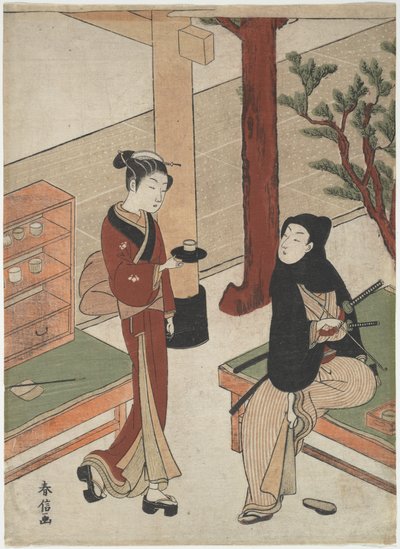 Osen bedient einen jungen Samurai von Suzuki Harunobu