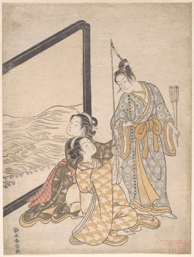 Parodie auf Minamoto no Tametomo von Suzuki Harunobu