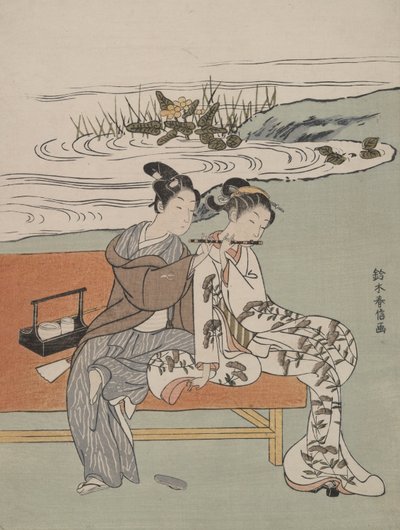 Parodie auf den Kaiser Xuanzong und Yang Guifei von Suzuki Harunobu