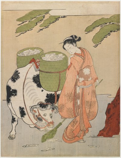 Bildliche Parodie eines Ochsenhirten von Suzuki Harunobu