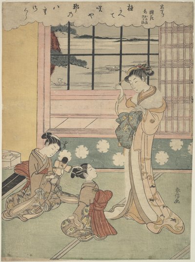 Zum Meer geöffnetes Fenster von Suzuki Harunobu