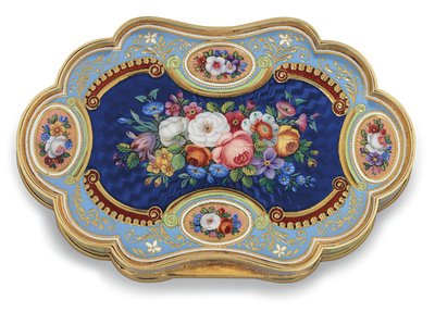 Goldene Schatulle mit emailliertem Porträt von Vizekönig Abbas I. von Ägypten, ca. 1820 von Swiss School