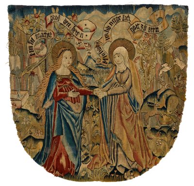 Wandteppichpaneel, Darstellung der Heimsuchung, um 1500 von Swiss School