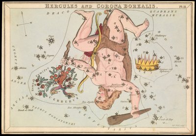 Herkules und Corona Borealis, ca. 1825 von Sydney Hall