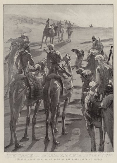 Freundliche Araber erkunden bei Morgengrauen die Hügel südlich von Sarras von Sydney Prior Hall