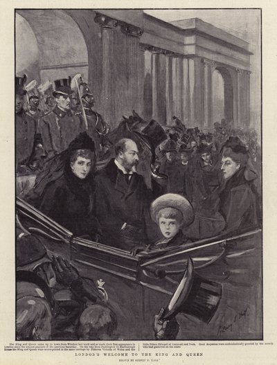 Londons Begrüßung des Königs und der Königin von Sydney Prior Hall