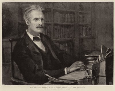 Mr. Gerald Balfour, der Chefsekretär für Irland von Sydney Prior Hall