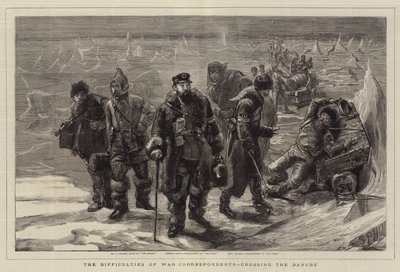 Die Schwierigkeiten der Kriegsberichterstatter beim Überqueren der Donau von Sydney Prior Hall