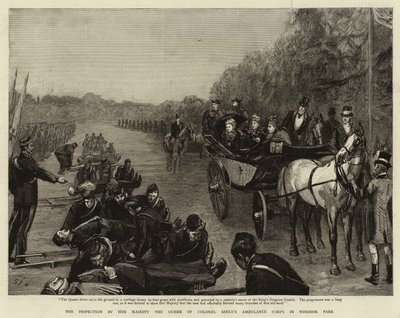 Die Inspektion durch Ihre Majestät die Königin des Ambulanzkorps von Colonel Seely im Windsor Park von Sydney Prior Hall