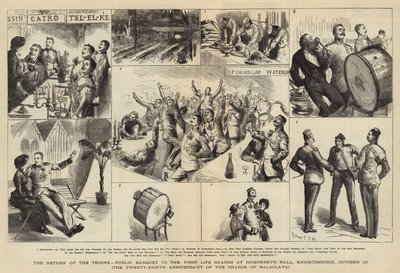 Die Rückkehr der Truppen, öffentliches Bankett für die First Life Guards in Humphrey