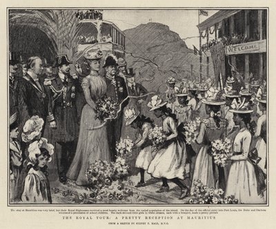 Die königliche Tour, ein hübscher Empfang auf Mauritius von Sydney Prior Hall