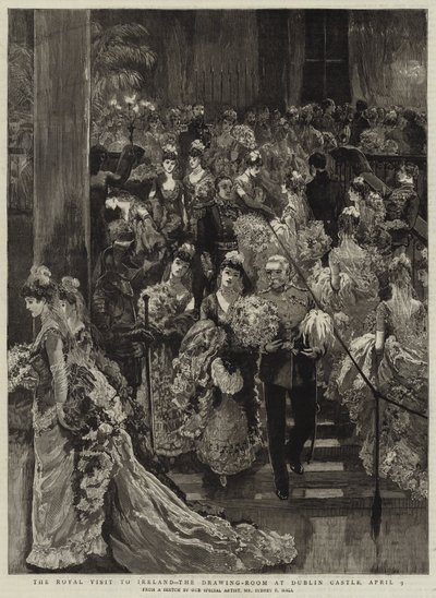 Der königliche Besuch in Irland, der Salon im Dublin Castle, 9. April von Sydney Prior Hall