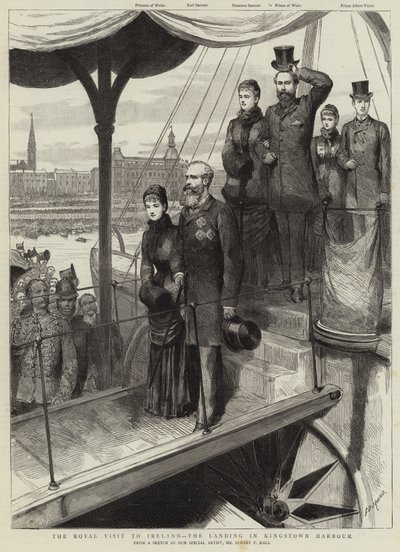 Der königliche Besuch in Irland, die Landung im Hafen von Kingstown von Sydney Prior Hall