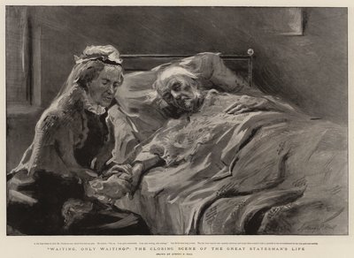 Warten, nur Warten!, die Schlussszene des Lebens des großen Staatsmannes von Sydney Prior Hall
