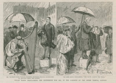 Walisische Barden verkünden das Eisteddfod für 1887 von Sydney Prior Hall