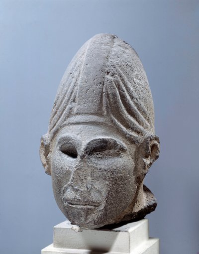 Östliche Antike: Kopf des syrischen Gottes. Ca. 2500 v. Chr. aus Djabboul, Syrien. Paris, Louvre Museum von Syrian Syrian
