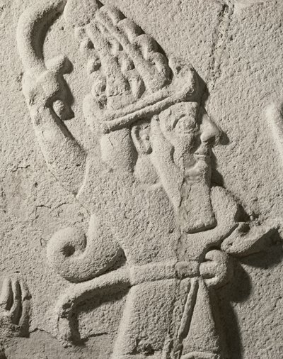 König Sulumeli gießt ein Trankopfer mit einem Gott (Detail) von Syrian Syrian