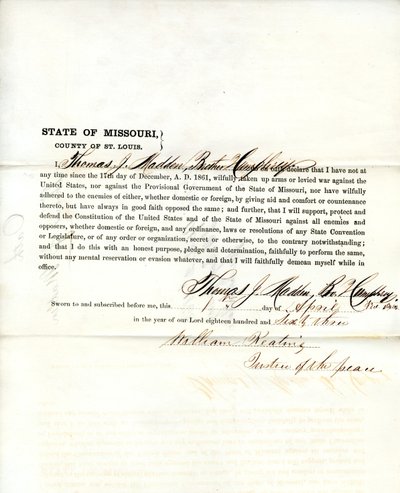 Loyalitätseid von Thomas J. Madden aus Missouri, County of St. Louis von T.J. Madden