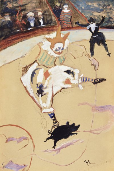 Im Zirkus Fernando Medrano mit einem Ferkel von TOULOUSE LAUTREC