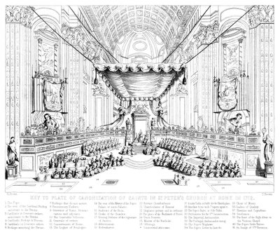 Heiligsprechung von Heiligen in der Peterskirche, Rom, 1712 von T. Brown
