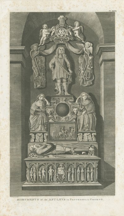 Innenraum der Kirche von Patshull - Astleys Gräber von T Carter
