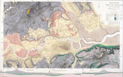 Geologische Karte von London und Umgebung, 1871 von T Walsh