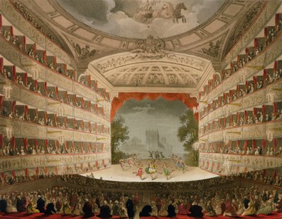 Kings Theatre Opera House, graviert von J. Bluck, veröffentlicht von Ackermann