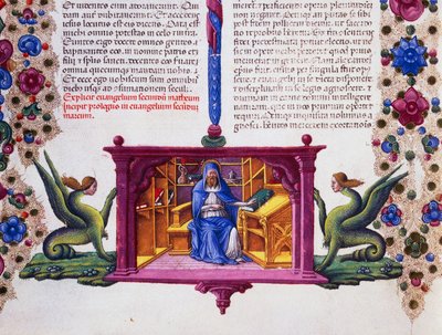 Randfries am Fuß der Seite mit St. Matthäus dem Evangelisten, Band II f 148, v, Bibel von Borso d