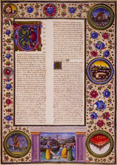 Incipit aus dem Buch Joel, aus Band II der Bibel von Borso d