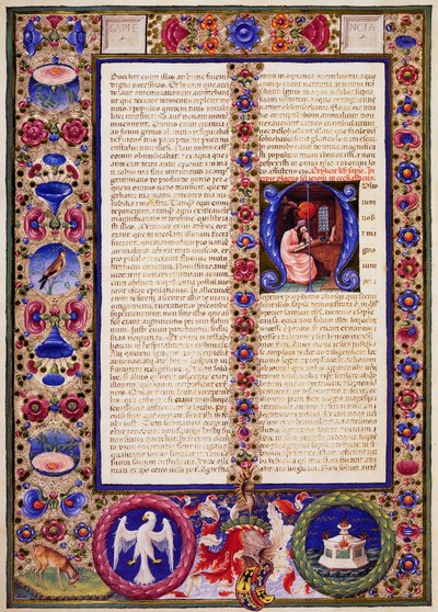 Incipit aus dem Buch Sirach, aus Band I der Bibel von Borso d