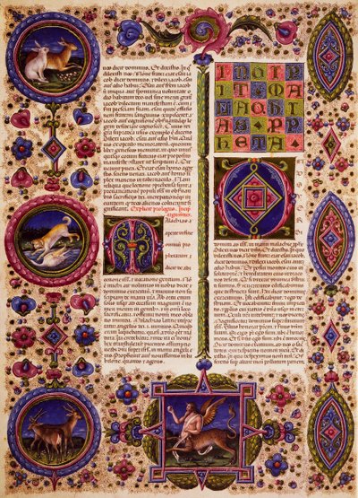 Incipit aus dem Buch Zephanja, aus Band II der Bibel von Borso d