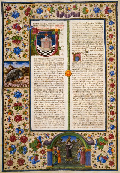 Incipit aus dem ersten Buch der Makkabäer, aus Band I der Bibel von Borso d