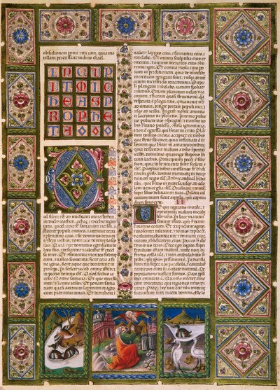 Incipit aus dem zweiten Buch der Makkabäer, aus Band II der Bibel von Borso d