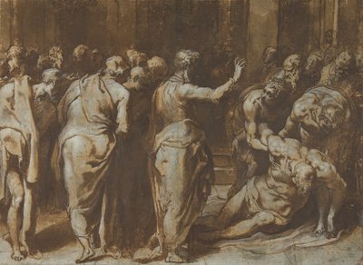 Der heilige Paulus erweckt Eutychus zum Leben, 1529-66 von Taddeo Zuccaro