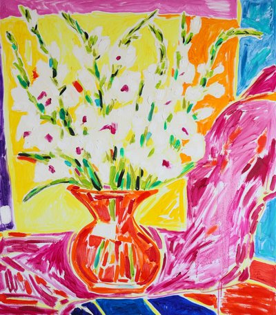 Lebendiger Gladiolus in Vase von Tamara Jare