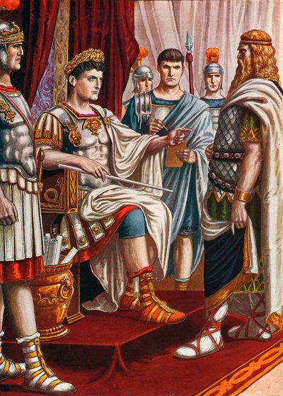 König Decebalus ergibt sich dem Kaiser Trajan von Tancredi Scarpelli