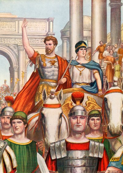 Septimius Severus betritt Rom mit einer schönen Frau von Tancredi Scarpelli