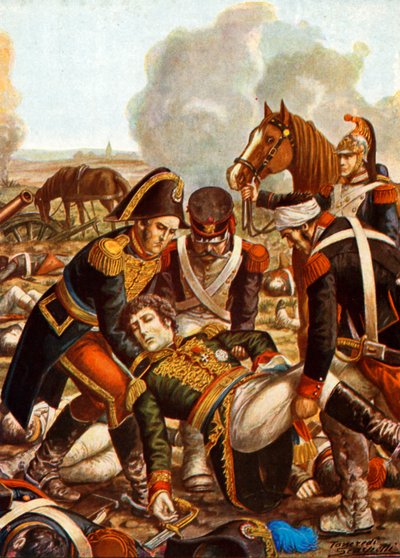 Der Leichnam von General De Saix wird nach der Schlacht von Marengo zum Hauptquartier zurückgebracht von Tancredi Scarpelli