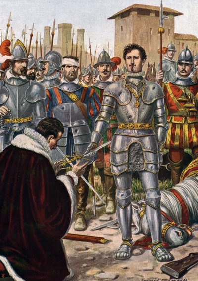 Krieg von Italien (1521-1526): die Schlacht von Pavia (24. Februar 1525) von Tancredi Scarpelli
