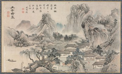 Eine der acht Ansichten der Xiao- und Xiang-Flüsse von Tani Buncho