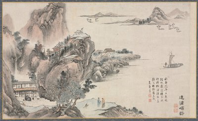Eine der acht Ansichten der Xiao- und Xiang-Flüsse von Tani Buncho