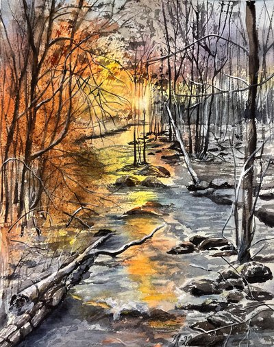 Herbst-Winter-Bach von Tanya Lundmark