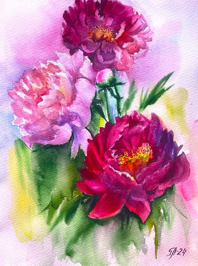 Lebendige Pfingstrosenblüten von Tanya Lundmark