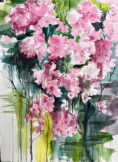 Lebendige rosa Blüten von Tanya Lundmark