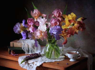 Bunte Iris-Stillleben von Tatyana Skorokhod